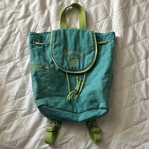 Life Is Good Teal and Green Backpack